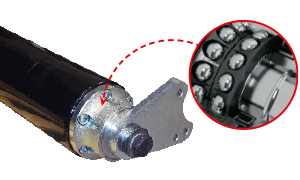 Rullo maggiorato Ø127x6 mm con supporti a doppio cuscinetto